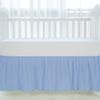 100% Egyptian Cotton, Nursery Crib Toddler (28" x 52" + 14") 800 Thread Count Crib Skirt Dust Ruffle, Bedding Skirts for Baby Boys or Girls, 14" Drop, Light Blue Solid view 3