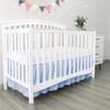 100% Egyptian Cotton, Nursery Crib Toddler (28" x 52" + 14") 800 Thread Count Crib Skirt Dust Ruffle, Bedding Skirts for Baby Boys or Girls, 14" Drop, Light Blue Solid view 4