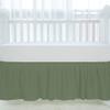 100% Egyptian Cotton, Nursery Crib Toddler (28" x 52" + 14") 800 Thread Count Crib Skirt Dust Ruffle, Bedding Skirts for Baby Boys or Girls, 14" Drop, Sage Solid view 3