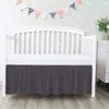 100% Egyptian Cotton, Nursery Crib Toddler (28" x 52" + 14") 800 Thread Count Crib Skirt Dust Ruffle, Bedding Skirts for Baby Boys or Girls, 14" Drop, Dark Grey Solid view 1