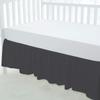 100% Egyptian Cotton, Nursery Crib Toddler (28" x 52" + 14") 800 Thread Count Crib Skirt Dust Ruffle, Bedding Skirts for Baby Boys or Girls, 14" Drop, Dark Grey Solid view 2
