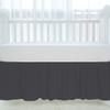 100% Egyptian Cotton, Nursery Crib Toddler (28" x 52" + 14") 800 Thread Count Crib Skirt Dust Ruffle, Bedding Skirts for Baby Boys or Girls, 14" Drop, Dark Grey Solid view 3
