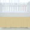 100% Egyptian Cotton, Nursery Crib Toddler (28" x 52" + 14") 800 Thread Count Crib Skirt Dust Ruffle, Bedding Skirts for Baby Boys or Girls, 14" Drop, Ivory Solid view 3