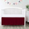 100% Egyptian Cotton, Nursery Crib Toddler (28" x 52" + 14") 800 Thread Count Crib Skirt Dust Ruffle, Bedding Skirts for Baby Boys or Girls, 14" Drop, Burgundy Solid view 1