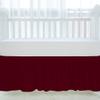 100% Egyptian Cotton, Nursery Crib Toddler (28" x 52" + 14") 800 Thread Count Crib Skirt Dust Ruffle, Bedding Skirts for Baby Boys or Girls, 14" Drop, Burgundy Solid view 3