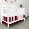 100% Egyptian Cotton, Nursery Crib Toddler (28" x 52" + 14") 800 Thread Count Crib Skirt Dust Ruffle, Bedding Skirts for Baby Boys or Girls, 14" Drop, Burgundy Solid view 4