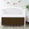 100% Egyptian Cotton, Nursery Crib Toddler (28" x 52" + 14") 800 Thread Count Crib Skirt Dust Ruffle, Bedding Skirts for Baby Boys or Girls, 14" Drop, Chocolate Solid view 1