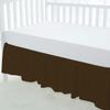 100% Egyptian Cotton, Nursery Crib Toddler (28" x 52" + 14") 800 Thread Count Crib Skirt Dust Ruffle, Bedding Skirts for Baby Boys or Girls, 14" Drop, Chocolate Solid view 2
