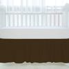 100% Egyptian Cotton, Nursery Crib Toddler (28" x 52" + 14") 800 Thread Count Crib Skirt Dust Ruffle, Bedding Skirts for Baby Boys or Girls, 14" Drop, Chocolate Solid view 3