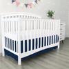 100% Egyptian Cotton, Nursery Crib Toddler (28" x 52" + 14") 800 Thread Count Crib Skirt Dust Ruffle, Bedding Skirts for Baby Boys or Girls, 14" Drop, Navy Blue Solid view 4