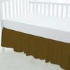 100% Egyptian Cotton, Nursery Crib Toddler (28" x 52" + 14") 800 Thread Count Crib Skirt Dust Ruffle, Bedding Skirts for Baby Boys or Girls, 14" Drop, Taupe Solid view 2
