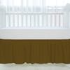 100% Egyptian Cotton, Nursery Crib Toddler (28" x 52" + 14") 800 Thread Count Crib Skirt Dust Ruffle, Bedding Skirts for Baby Boys or Girls, 14" Drop, Taupe Solid view 3