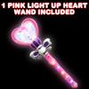 ArtCreativity Light Up Heart Wand for Kids  13.5-Inch Magical Princess Wand with Spinning LEDs & Sound, Perfect Valentines Day Gift for Girls, Toy Wands for Kids, Pink Light Up Princess view 2