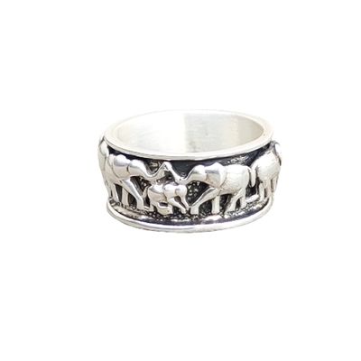 925 Pure Silver Spinner Ring, Anti Anxiety Ring, Elephant Spinner Ring, Worry Ring, Anxiety Ring, Thumb Ring, Sterling Silver Band, Gift for Her, Birthday Gift, Pearl Spinner Ring, Silver Band (15)