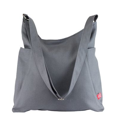 Gray Hobo Bag Handmade Gift Ideas Two Pocket on Two Both Side Durable and Washable Bag Extra Large Bag Best Gift Ideas Diaper Bag Different Colors are Available Boho Bag Hippirhino (Medium)