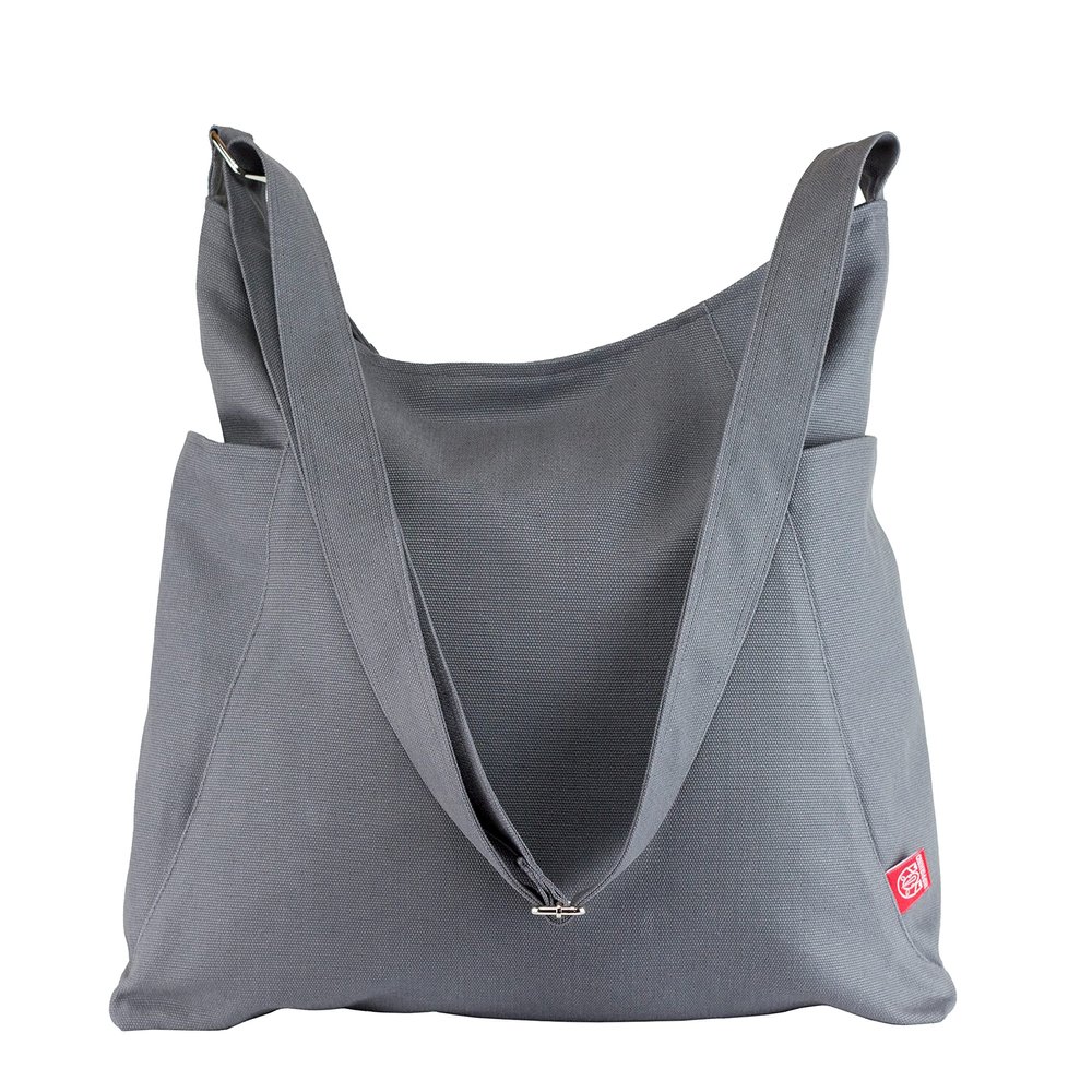 Gray Hobo Bag Handmade Gift Ideas Two Pocket on Two Both Side Durable and Washable Bag Extra Large Bag Best Gift Ideas Diaper Bag Different Colors are Available Boho Bag Hippirhino (Medium)