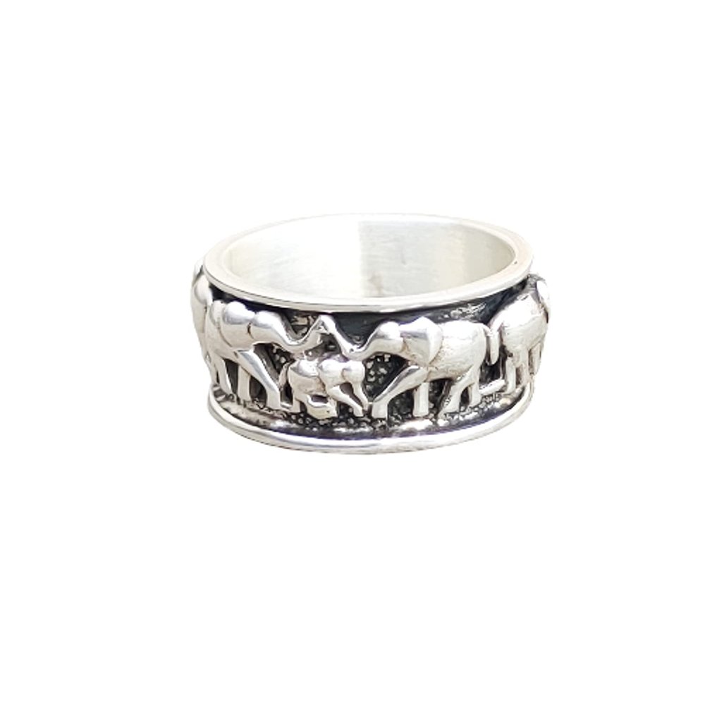 925 Pure Silver Spinner Ring, Anti Anxiety Ring, Elephant Spinner Ring, Worry Ring, Anxiety Ring, Thumb Ring, Sterling Silver Band, Gift for Her, Birthday Gift, Pearl Spinner Ring, Silver Band (14)