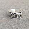 925 Pure Silver Spinner Ring, Anti Anxiety Ring, Elephant Spinner Ring, Worry Ring, Anxiety Ring, Thumb Ring, Sterling Silver Band, Gift for Her, Birthday Gift, Pearl Spinner Ring, Silver Band (16) view 4