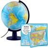 Waypoint Geographic Scout+ Illuminated With Map, World Globe for Kids, Decorative Classroom Globe with Stand, More than 4000 Places, 12 Interactive, Bonus Map Included, Blue view 1