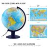 Waypoint Geographic Scout+ Illuminated With Map, World Globe for Kids, Decorative Classroom Globe with Stand, More than 4000 Places, 12 Interactive, Bonus Map Included, Blue view 2