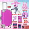 ARTST 14-Inch-Girl-Doll-Travel-Suitcase-Play-Set Doll- Clothes- Accessories Including Luggage Cute Backpack 2 Sets of Clothes- Shoes Camera Computer Phone Tablet Passport (14 inch) view 2