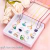 SOTOGO 24 Pieces Girls Necklaces and Rings Set Colorful Gift Party Favors Friendship Pretend Dress up Play Jewelry for Kids Child Toddler, Clever Style view 2