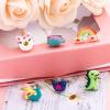 SOTOGO 24 Pieces Girls Necklaces and Rings Set Colorful Gift Party Favors Friendship Pretend Dress up Play Jewelry for Kids Child Toddler, Clever Style view 4