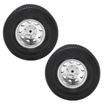 2Pcs RC Rear Wheel Set Aluminum Alloy Wheel Hub Rims and Rubber Tires Set for 1/14 Tractor Dump Truck Trailer(Silver) Model Car Accessories