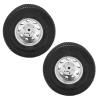 2Pcs RC Rear Wheel Set Aluminum Alloy Wheel Hub Rims and Rubber Tires Set for 1/14 Tractor Dump Truck Trailer(Silver) Model Car Accessories view 1