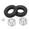 2Pcs RC Rear Wheel Set Aluminum Alloy Wheel Hub Rims and Rubber Tires Set for 1/14 Tractor Dump Truck Trailer(Silver) Model Car Accessories view 2