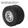 2Pcs RC Rear Wheel Set Aluminum Alloy Wheel Hub Rims and Rubber Tires Set for 1/14 Tractor Dump Truck Trailer(Silver) Model Car Accessories view 3