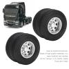 2Pcs RC Rear Wheel Set Aluminum Alloy Wheel Hub Rims and Rubber Tires Set for 1/14 Tractor Dump Truck Trailer(Silver) Model Car Accessories view 4