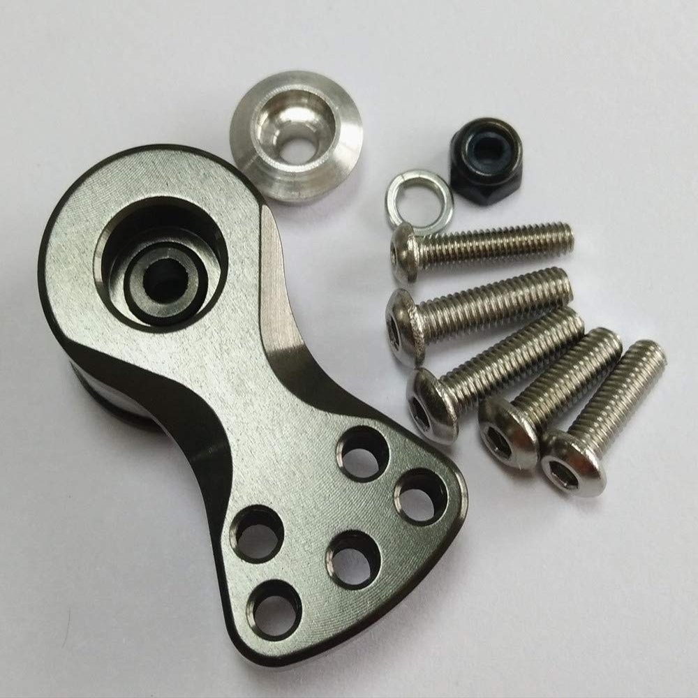 Aluminum Servo Saver 21.5MM for Stock Plastic 25T Output Gear Ajustable Hi-Torque Servo Arm Gunmetal