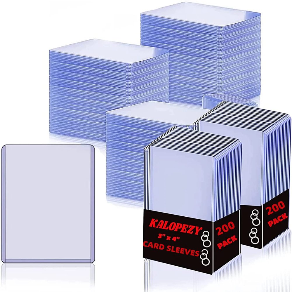 200 Pcs Card Sleeves Hard Plastic Card Sleeves 3 x 4 Inch Baseball Cards Protective Card Holder for Sports Cards Game Card Trading Card Sports Card