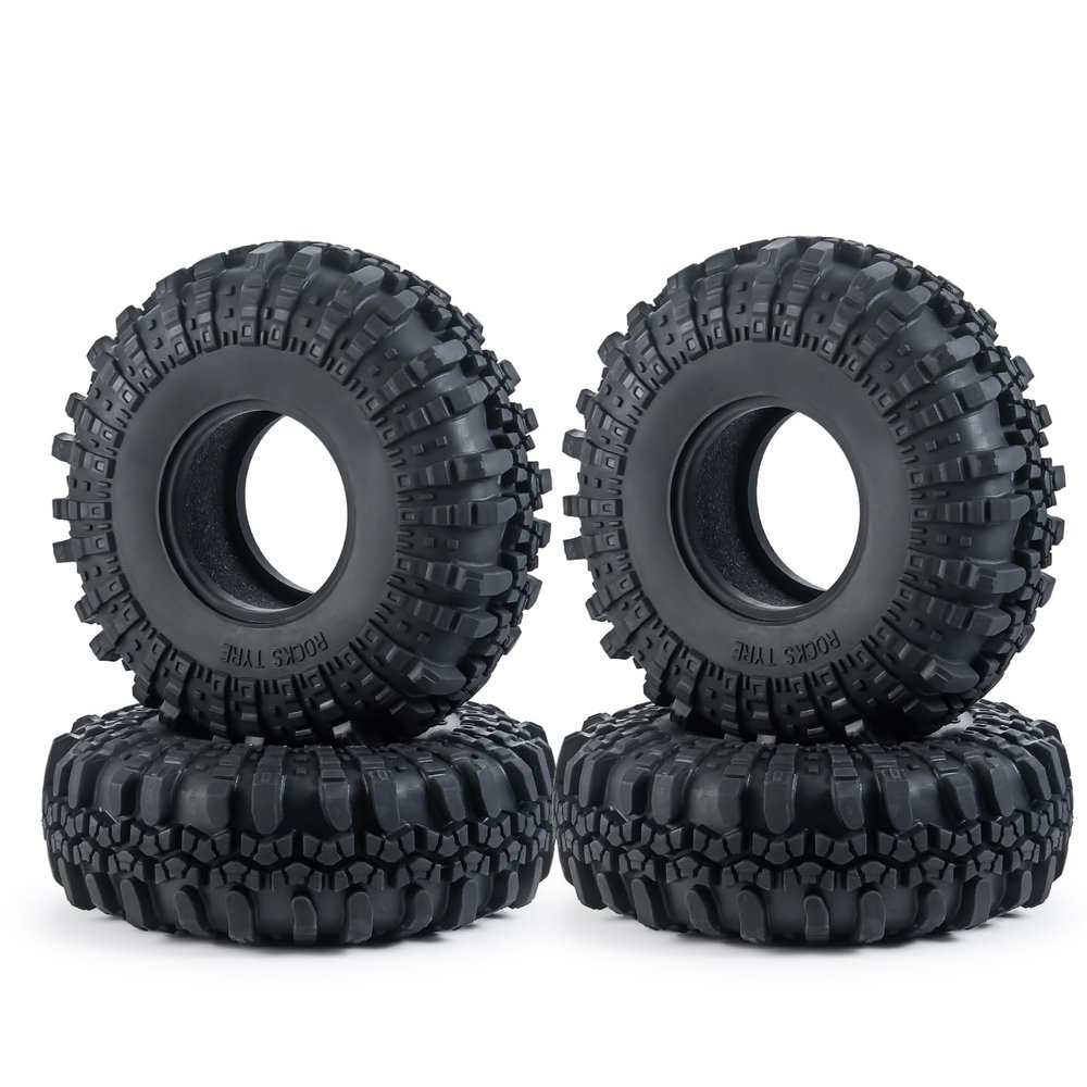 RC-Hub 4pcs 2.2'' Rubber Tires Beadlock Wheel Tires OD with Foam 137mm for 1/10 Axial Wraith 90048 RR10 RC Crawler Car