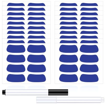 160 Pieces Sports Eye Stickers for Kids Football Softball Baseball Face Stickers Lacrosse Fans Eye Strips with 2 Pencils for Party Game Sport Supplies(Blue)