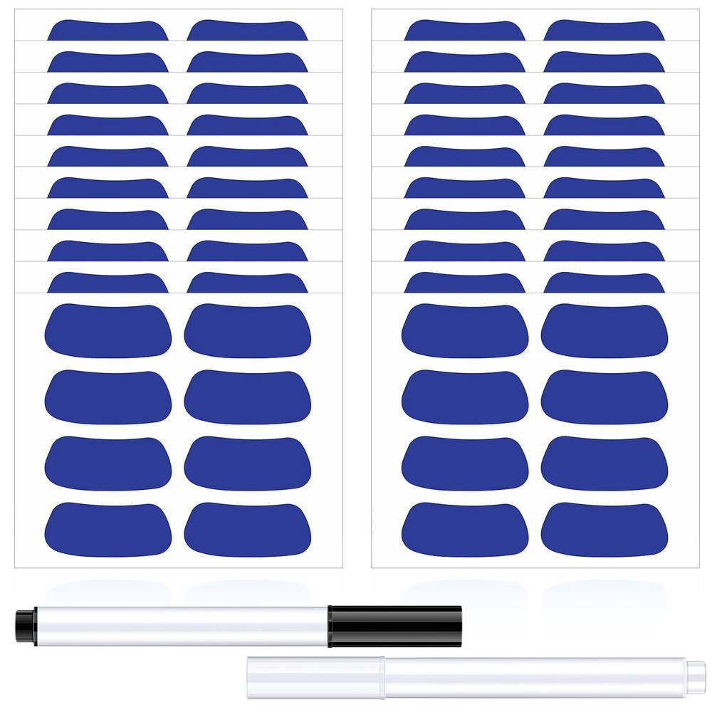160 Pieces Sports Eye Stickers for Kids Football Softball Baseball Face Stickers Lacrosse Fans Eye Strips with 2 Pencils for Party Game Sport Supplies(Blue)