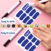 160 Pieces Sports Eye Stickers for Kids Football Softball Baseball Face Stickers Lacrosse Fans Eye Strips with 2 Pencils for Party Game Sport Supplies(Blue) view 3