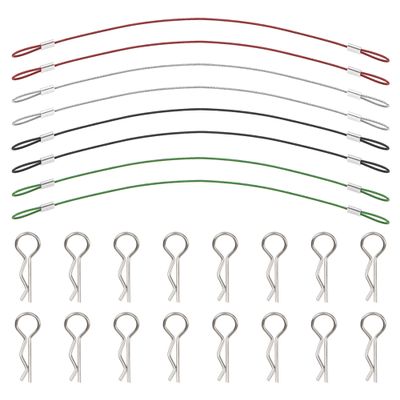 8Pcs ShareGoo Metal Clip R Pin Rod with Steel Anti-Lost Rope RC Body Shell Clip Wire Compatible with 1/8 1/10 Traxxas HSP Arrma Axial Redcat RC Car Truck Crawler (Multiple Colour)