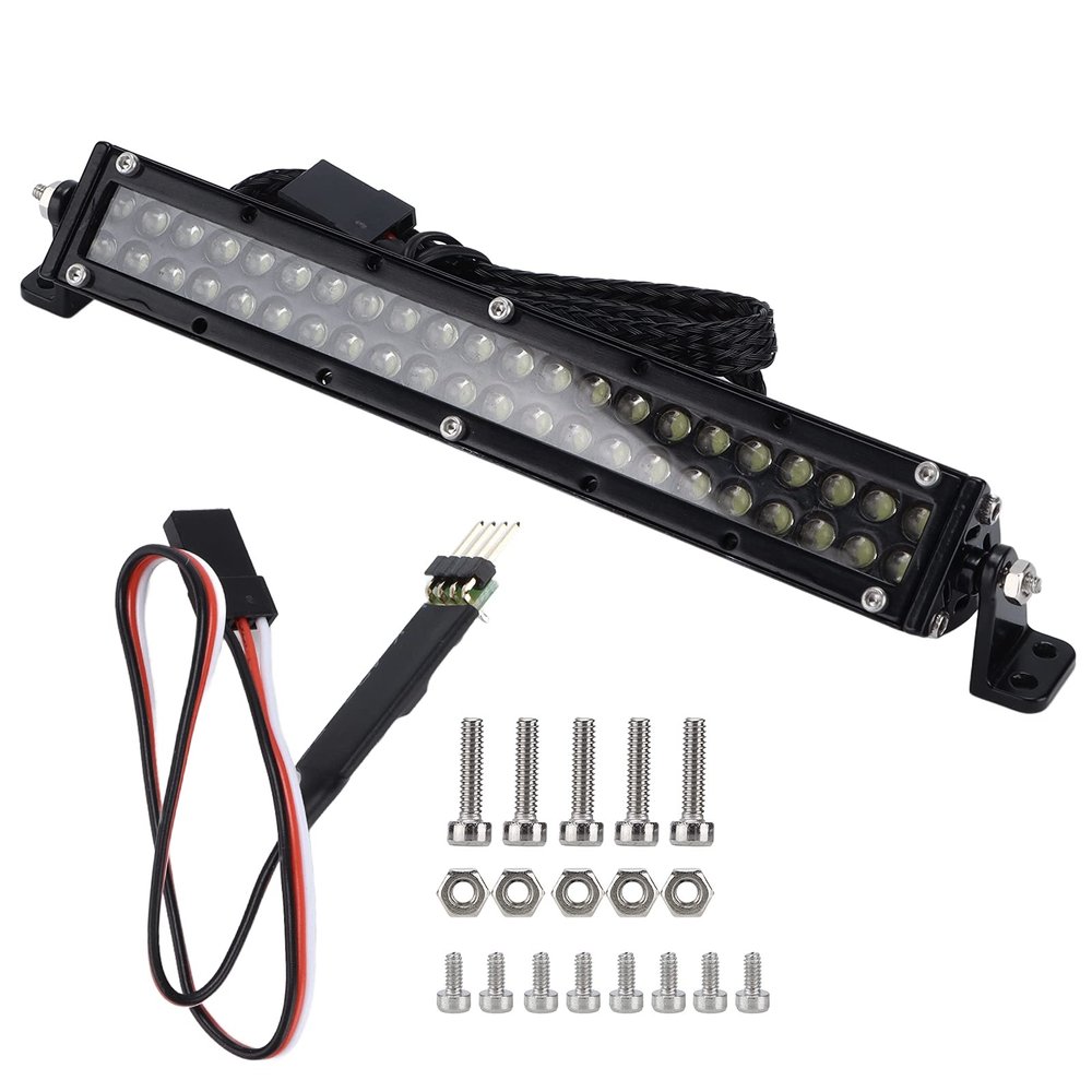 Dilwe RC Car LED Light Bar RC Accessories, RC Roof Light Bar with Control Switch Line for 1/10 RC Crawler Truck RC Car Replacement Parts