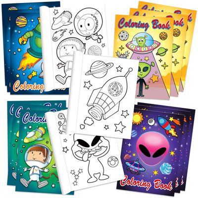 ArtCreativity Assorted Mini Alien Coloring Books for Kids, Pack of 20, Small Color Booklets in 4 Designs, Halloween Party Favors for Kids, Outer Space Goodie Bag Fillers for Boys and Girls