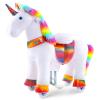 WondeRides Ride on Unicorn Horse Rainbow Pony Cycle Toy, 30.1 Inch Height Riding Pony Unicorn Toy Plush Rocking Mechanical Walking Animal with Wheels No Battery Size 3 for Kids 3-4 Years M332 view 1