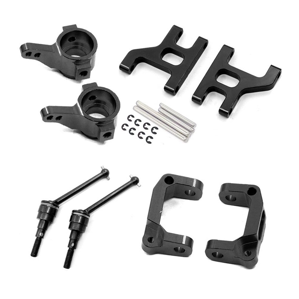 XHSESA Aluminum Alloy C Hub Steering Cup Front Lower Suspension Arm Set for 1/10 Tamiya CC01 TA02 TA03 RC Car Modification Kits