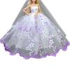 Gentle Meow Purple Embroidery Doll Wedding Dress White Gauze Dress Handmade Doll Clothes for 11.8 inch Doll view 1