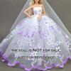 Gentle Meow Purple Embroidery Doll Wedding Dress White Gauze Dress Handmade Doll Clothes for 11.8 inch Doll view 2