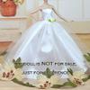 Gentle Meow Flora Embroidery Doll Dress Doll Accessory White Wedding Dress for 11.8 inch Doll view 2