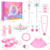 Princess Dress Up Clothes and Jewelry Boutique, Toys for Little Girls, Princess Costumes Gifts with Shoes, Dresses, Tiara, Necklaces, Gift Set for Toddler Girls Age 3 4 5 6 7 Years Old view 4