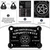 Threan Pendulum Dowsing Divination Board with Amethyst Set Wooden Spirit Talking Board Metaphysical Message Crystal Pendulum Necklace with Planchette for Wiccan Supply(Star Style) view 3