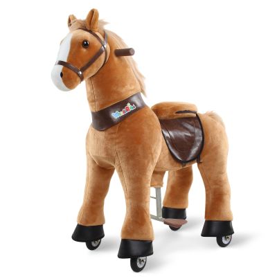 WondeRides Ride On Horse for Toddlers 3-5, Brown Riding Horse