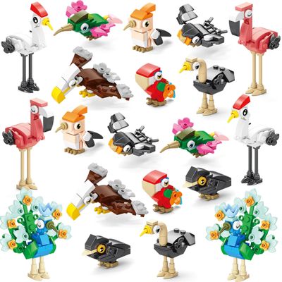 Sawaruita 20 Packs Mini Animal Building Blocks Valentine's Day Party Favors for Kids- Birds Building Blocks Sets for Classroom Prizes,Goodie Bags Stuffers,Easter Egg Filler,Gifts for Birthday